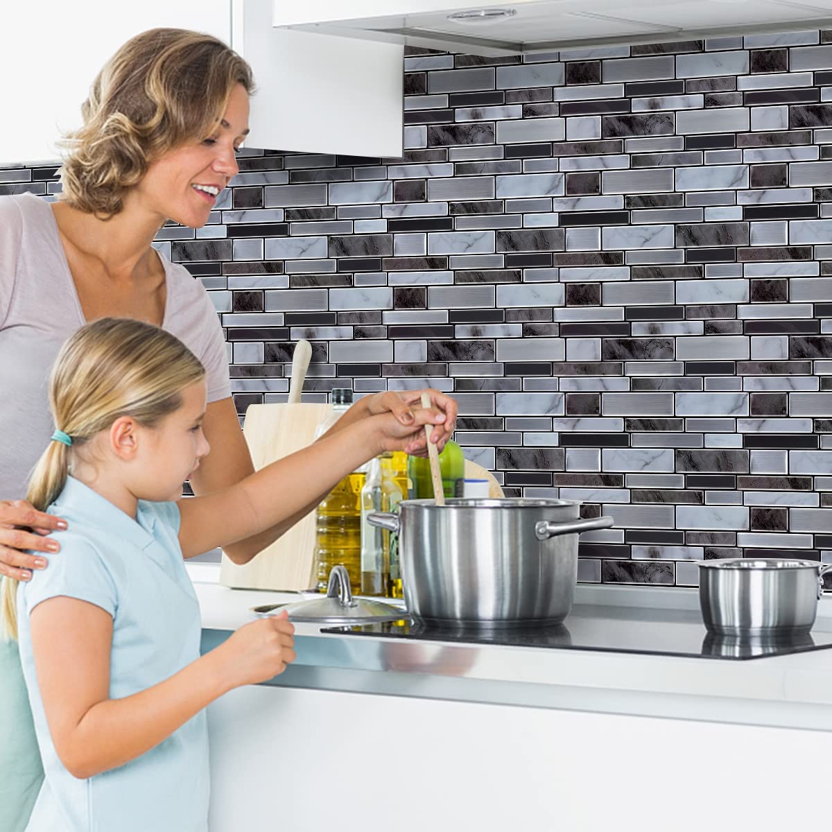 1Set 10pc Self Adhesive Tile 3D Sticker Kitchen Bathroom Wall Sticker Decoration