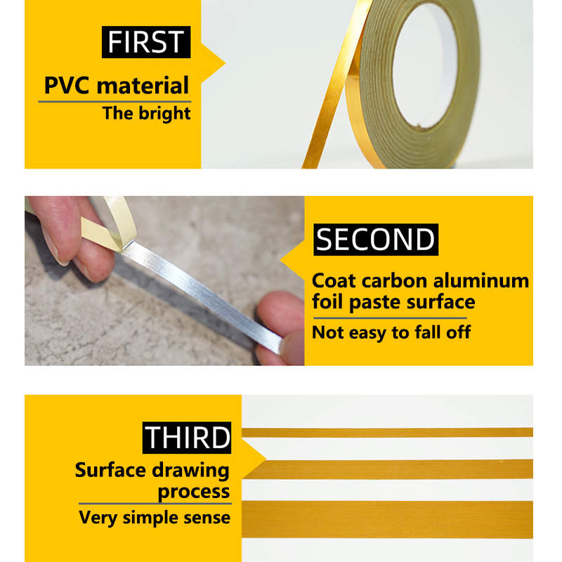 ১৬৬ ফুট ( গোল্ডেন কালার ) Self-adhesive Tile Gap Tape Wall Sealing Tape Gold Floor