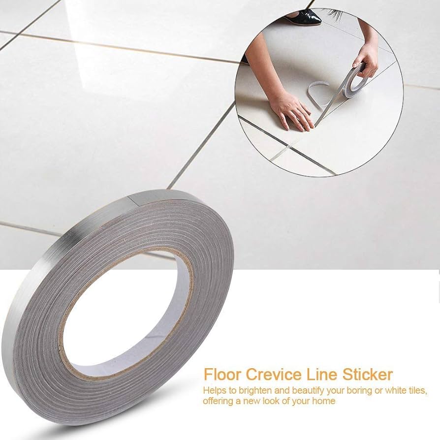 ১৬৬ ফুট ( সিলভার কালার ) Self-adhesive Tile Gap Tape Wall Sealing Tape Silver Floor