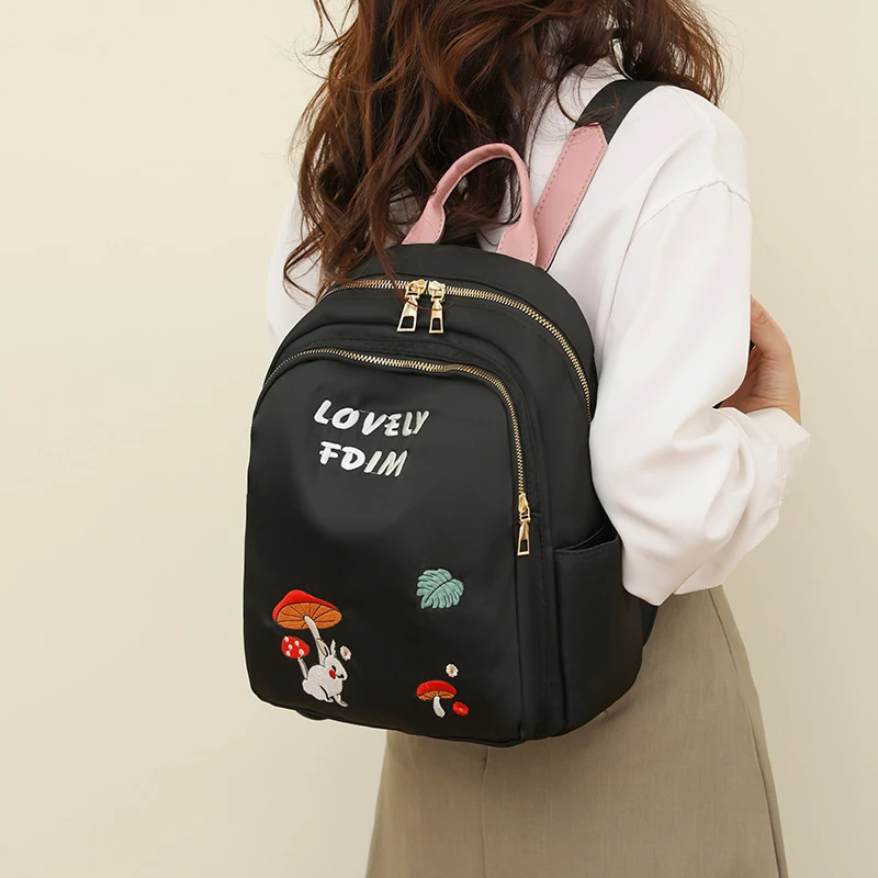 (Black) Trendy Stylish Fashion Printing Mini Backpack bag for Women