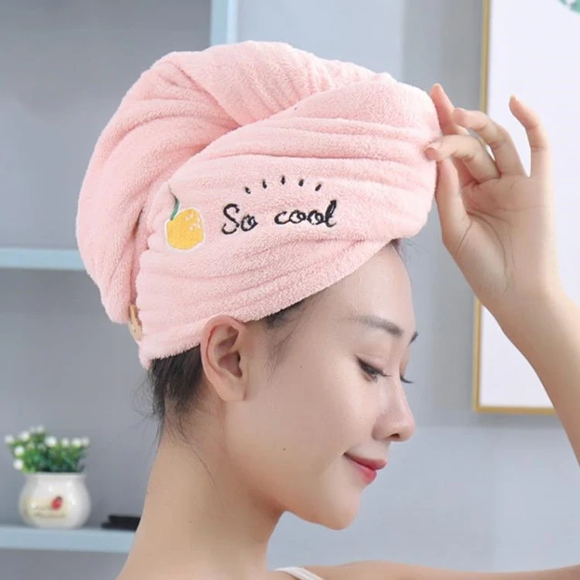 ( পিঙ্ক কালার ) Microfiber Shower Cap Hair Towel for Women and Girl's
