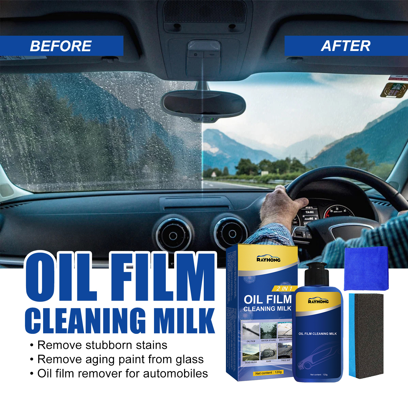 Car Glass Oil Film Remover Polishing Compound Windshield