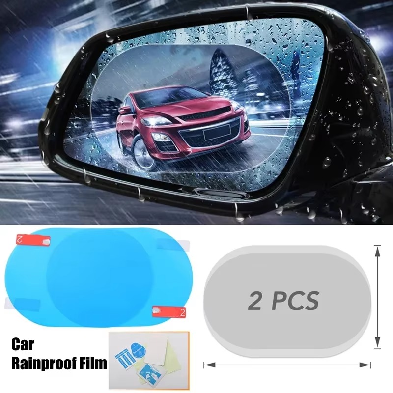 ২ পিসের সেট-For Rearview Mirror-Car and Bike Rainproof Film Anti-Fog Sticker for Rearview Mirror