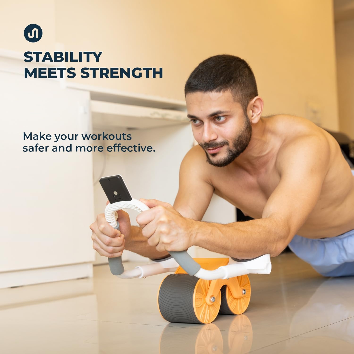 Roller for Men & Women | Automatic Rebound Ab Wheel