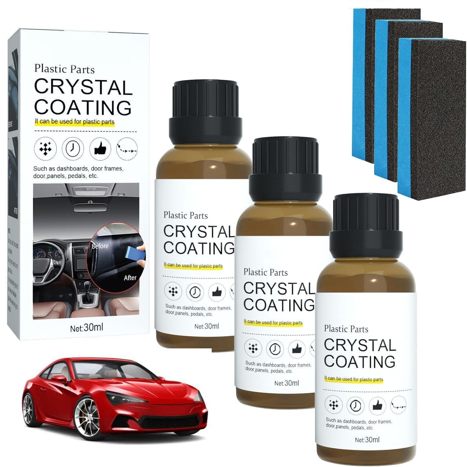 Plastics Parts Crystal Coating-3pcs