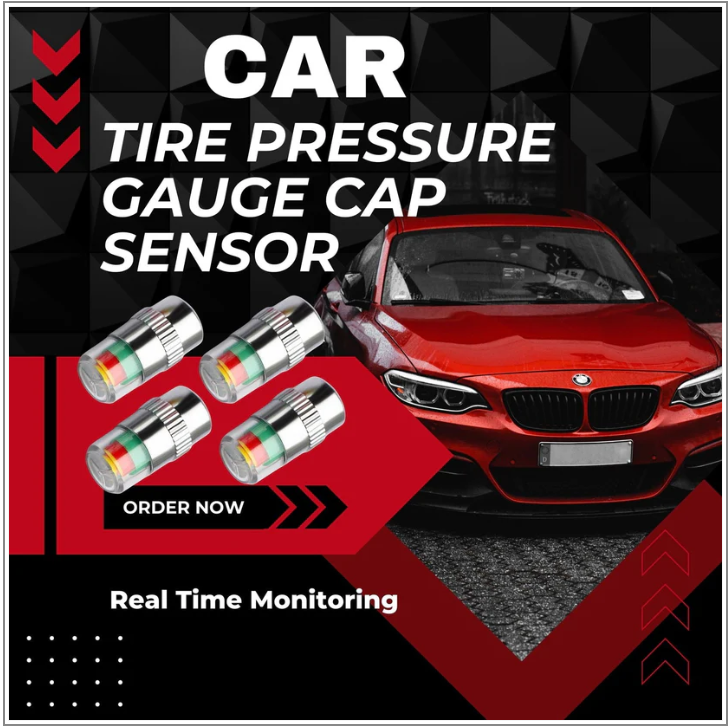 (4pcs Set) Tire Pressure Gauge Cap Sensor for Car